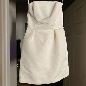 Alexia Maria Silk Faille Bow Back Minidress in White, US size 4, NWT